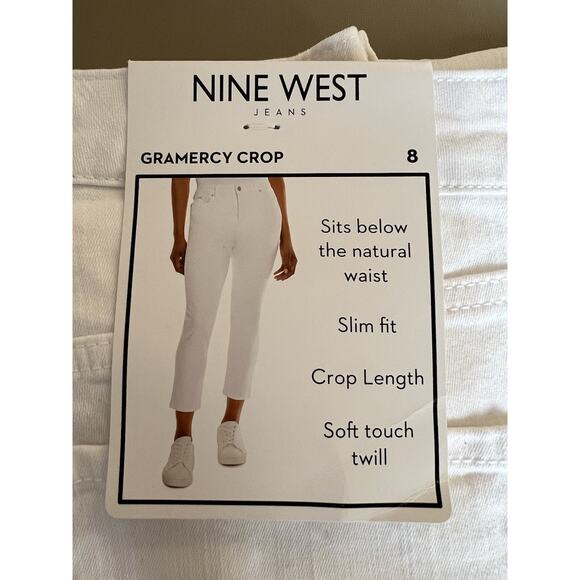 Nine West Gramercy Crop Jeans Women’s 8 Bright White - Picture 1 of 8